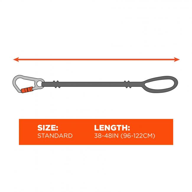 Ergodyne Tool Lanyard Carabiner and Loop 96-122cm