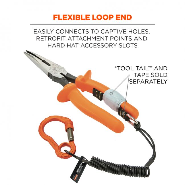 Ergodyne Coiled Tool Lanyard Carabiner and Loop