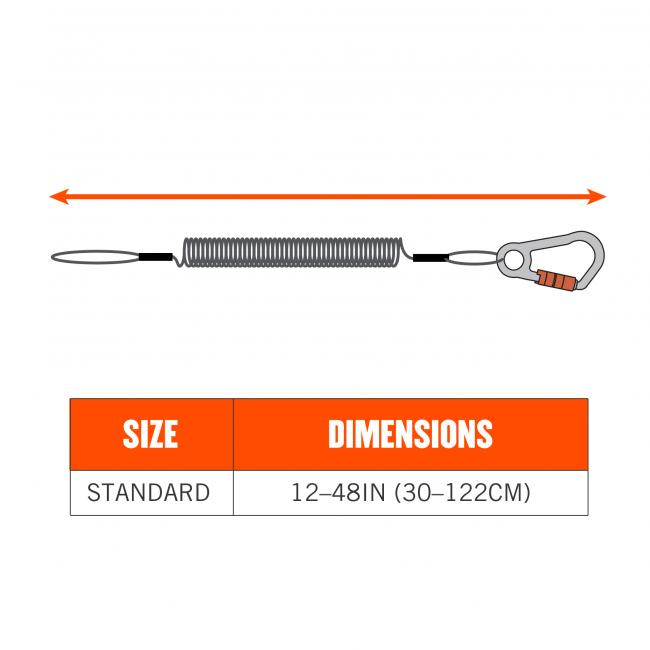 Ergodyne Coiled Tool Lanyard Carabiner and Loop